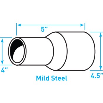 Truck Exhaust Expanded Adaptor, Mild Steel - 4" / 4.5" Outside Diameter